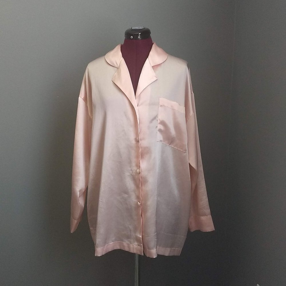 Victoria's Secret Gold Label Pink Satin Sleep Top